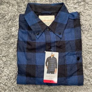 Weatherproof Vintage Blue and Black Flannel Shirt